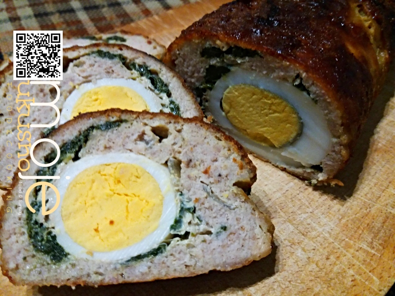 Meat Roll with Eggs and Spinach